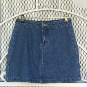 Blue jean high-rise skirt